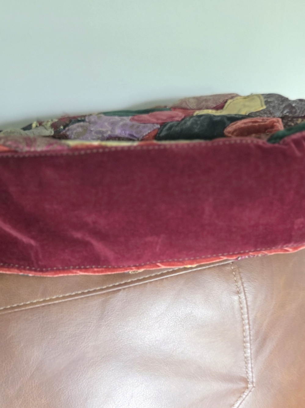 Lucky Brand Velvet Patchwork Hobo Bag - Multicolor Hearts - Picture 6 of 14